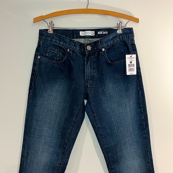NWT BURTON Weekender Straight Leg Jeans Indigo Dark Wash Denim Women’s 0 24 - Picture 1 of 10
